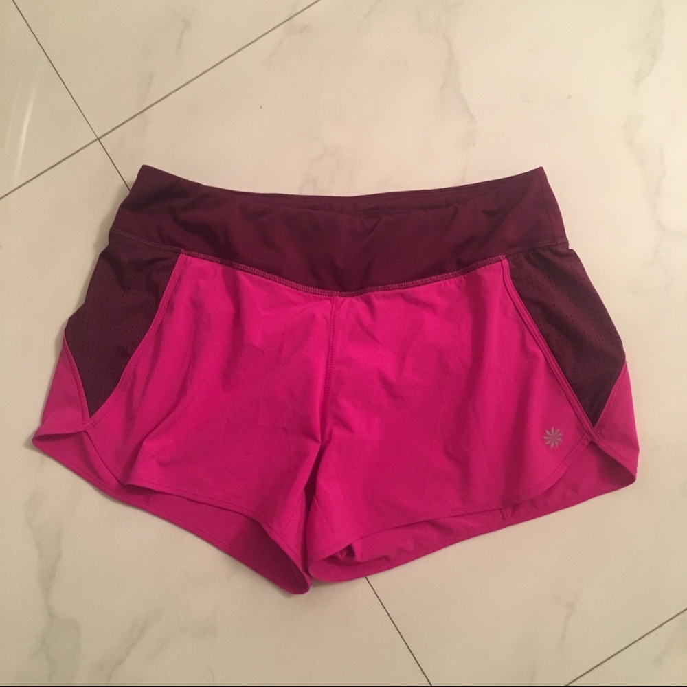 Athleta Dual Tone Running Shorts - Small Pink